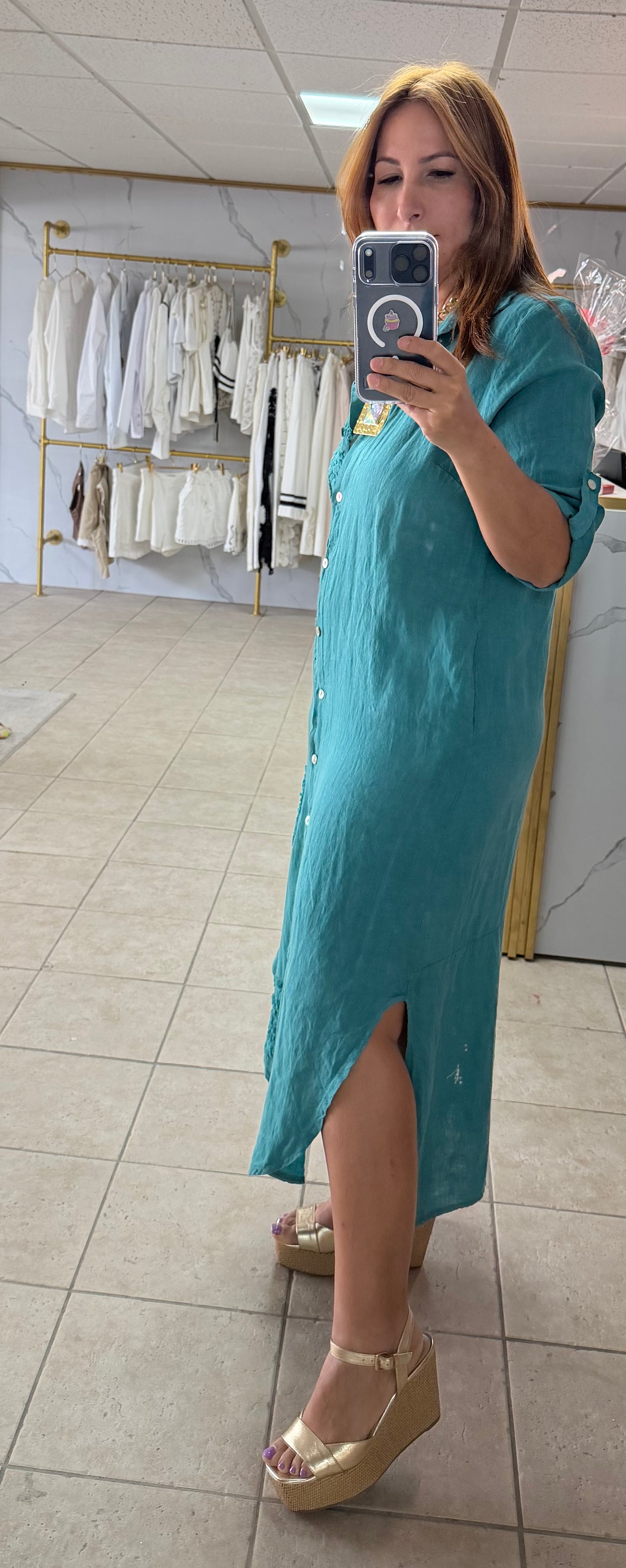 Fiore di Mare Shirt Dress/Shirt Dress/Azure Boutique