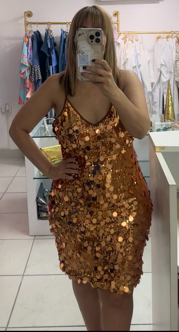 Koper sparkle Dress
