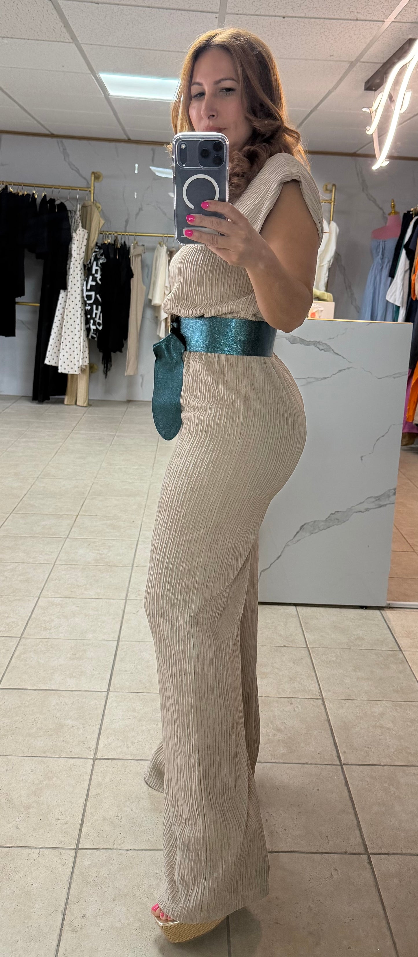 Adelle Beige Jumpsuit/Jumpsuit/Azure Boutique