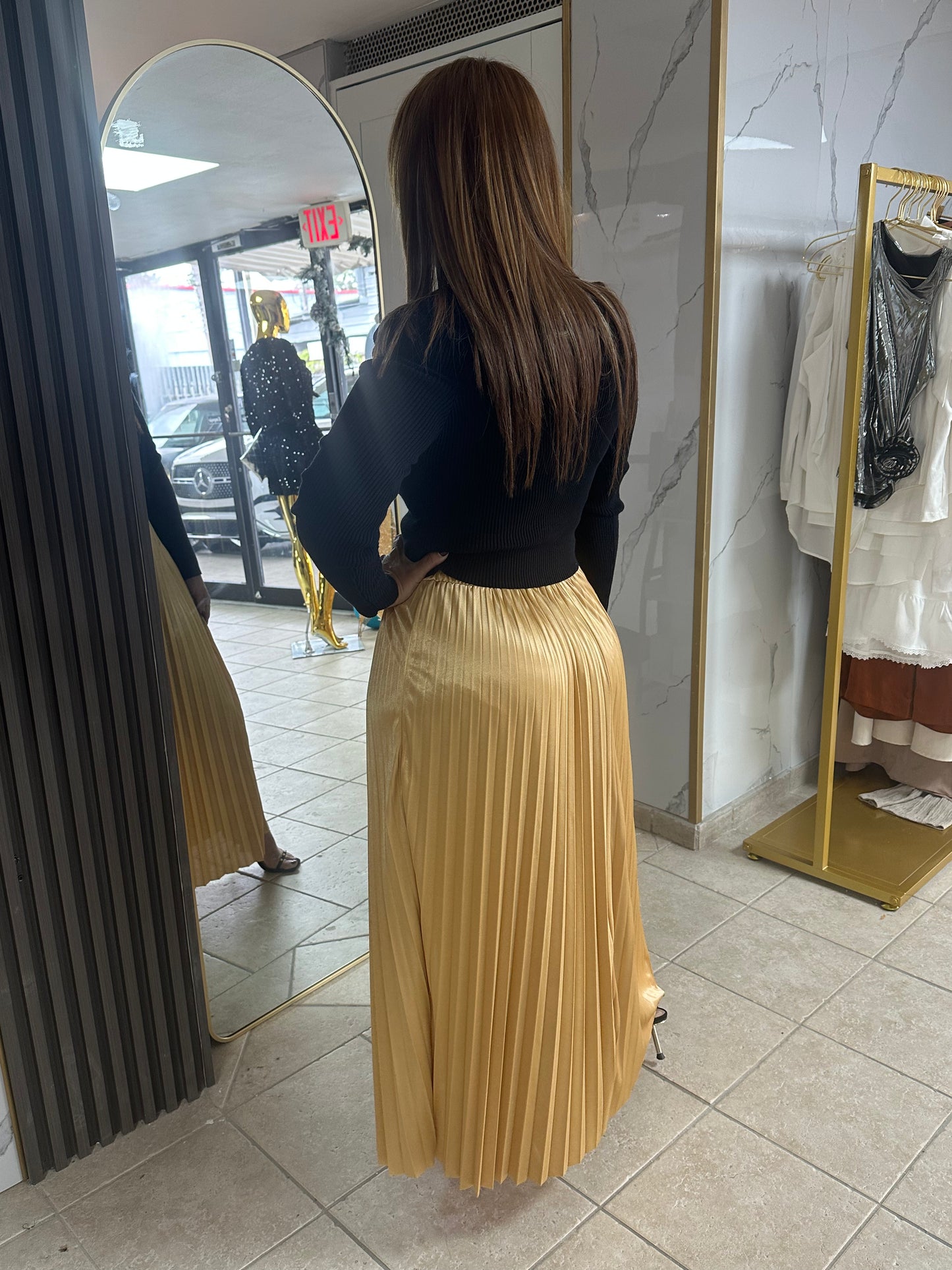 Gold Maxi Skirt