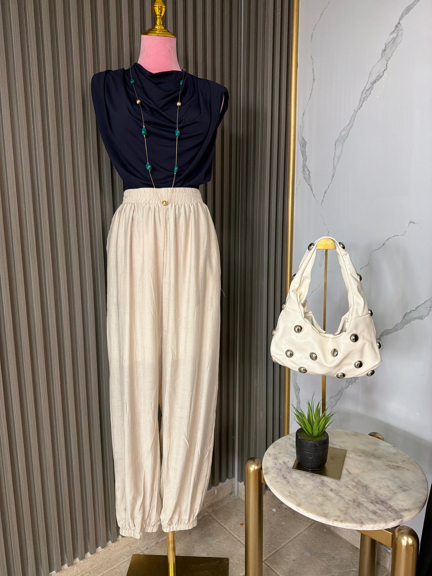Beige Chic Jogger Pants – Effortless Elegance/Jogger Pants/Azure Boutique