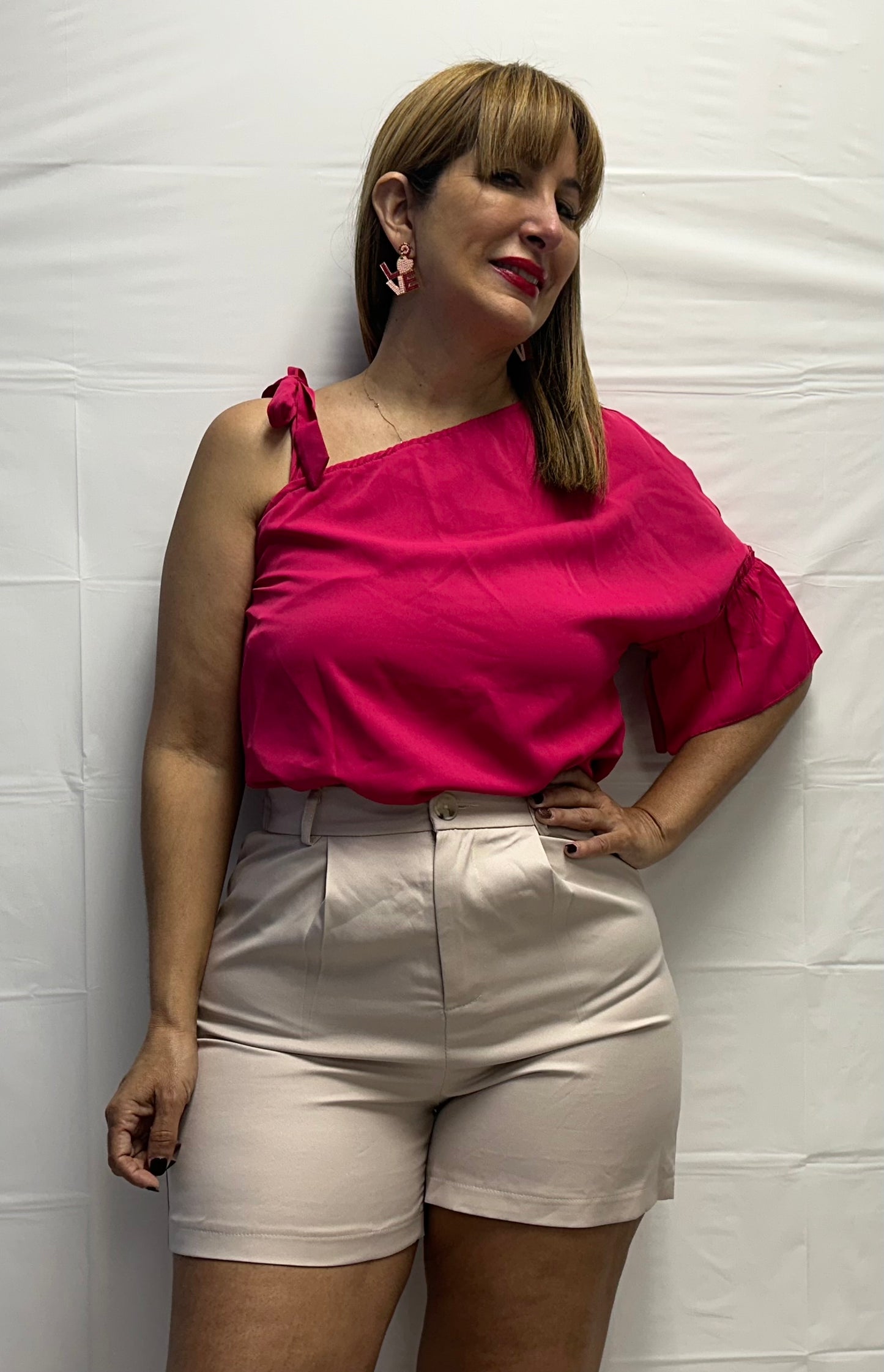 The Straps Ruffle Short Sleeve Solid