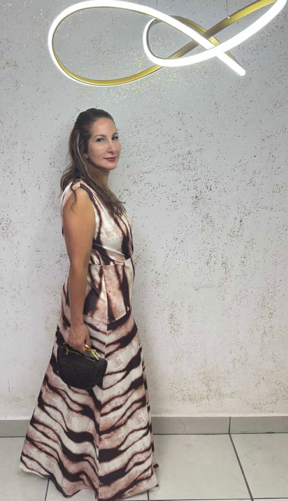 Desert Sunset Elegance: Flowing Printed Maxi Dress