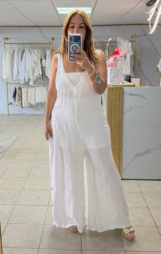 Bella Italia Linen Jumpsuit/Jumpsuit/Azure Boutique