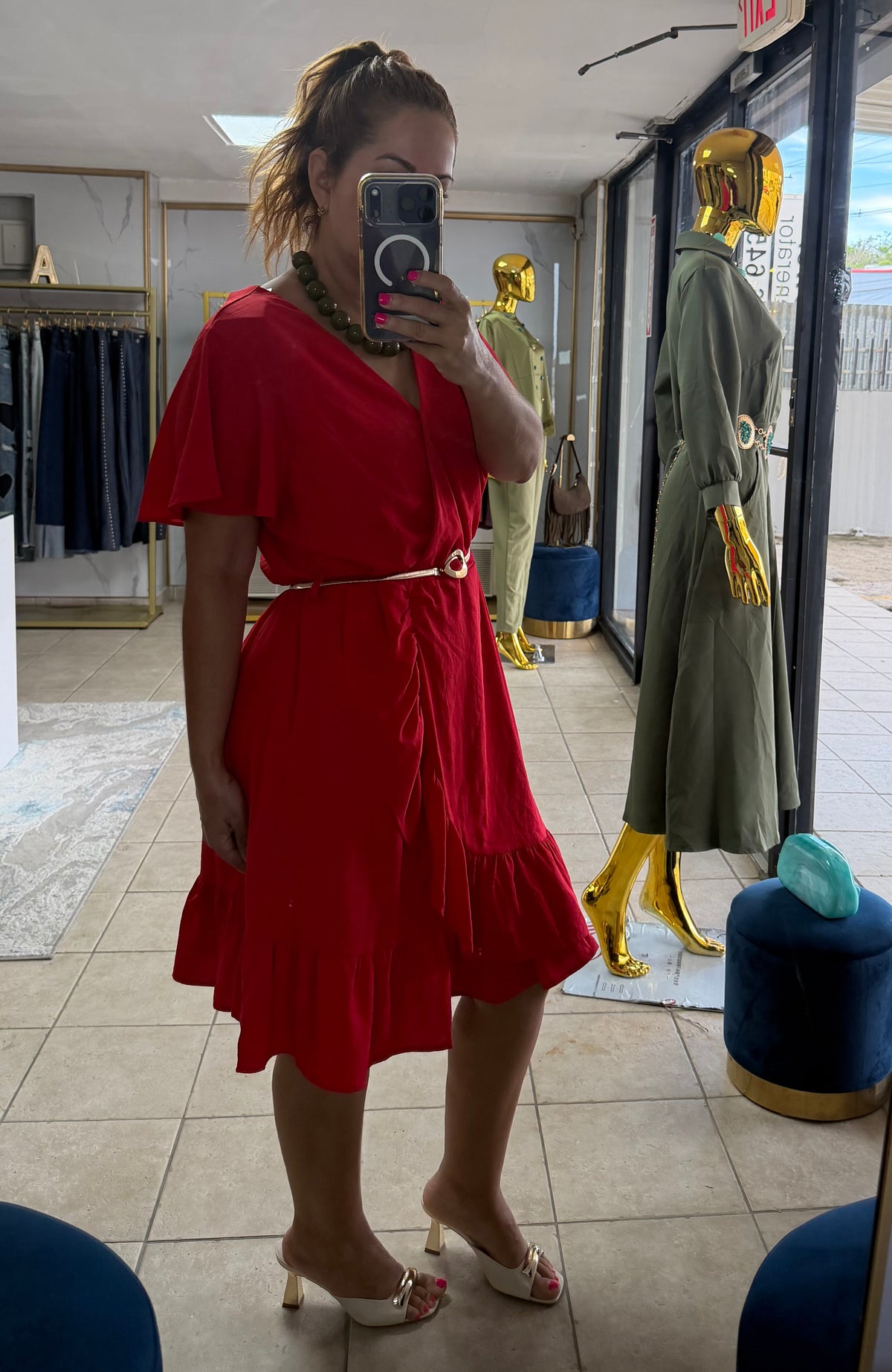 ❤️ Ruby Elegance Ruffle Dress/Dress/Azure Boutique
