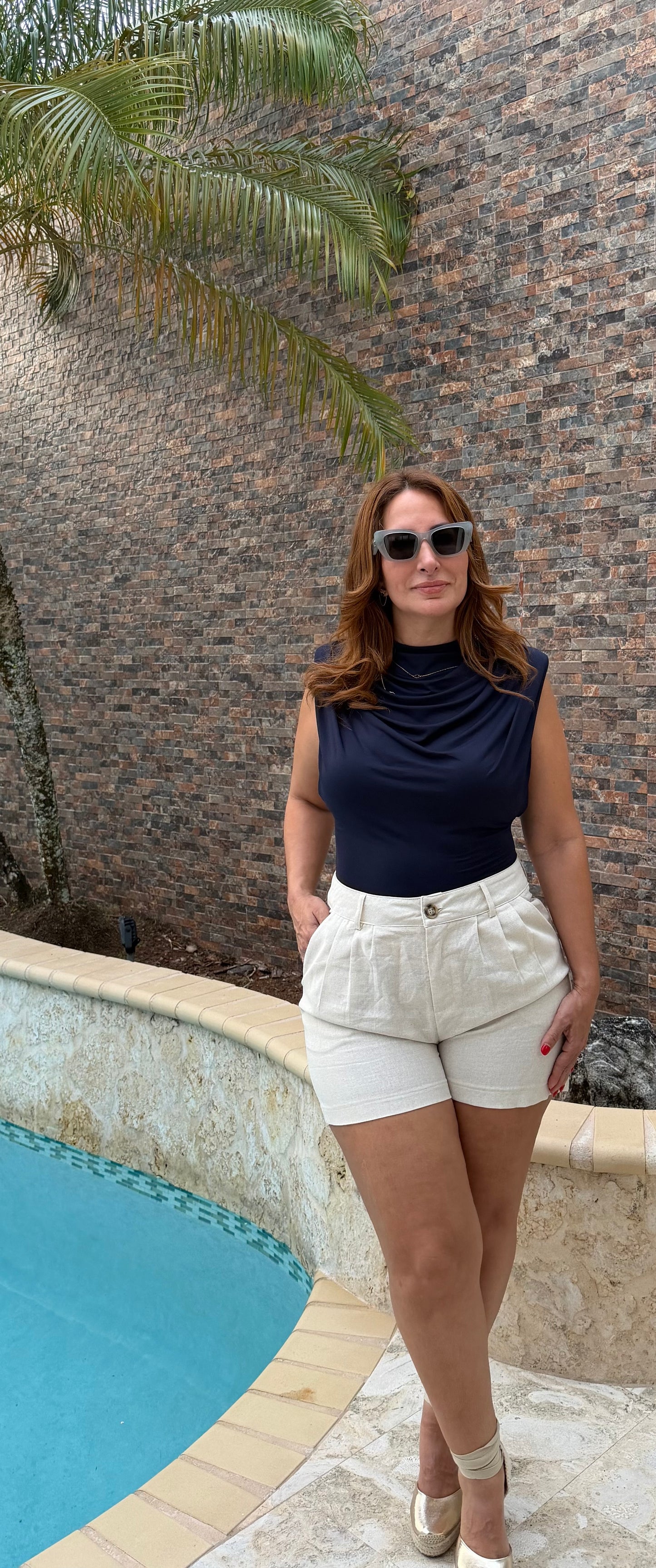 Portofino Linen Blend Shorts/Shorts/Azure Boutique
