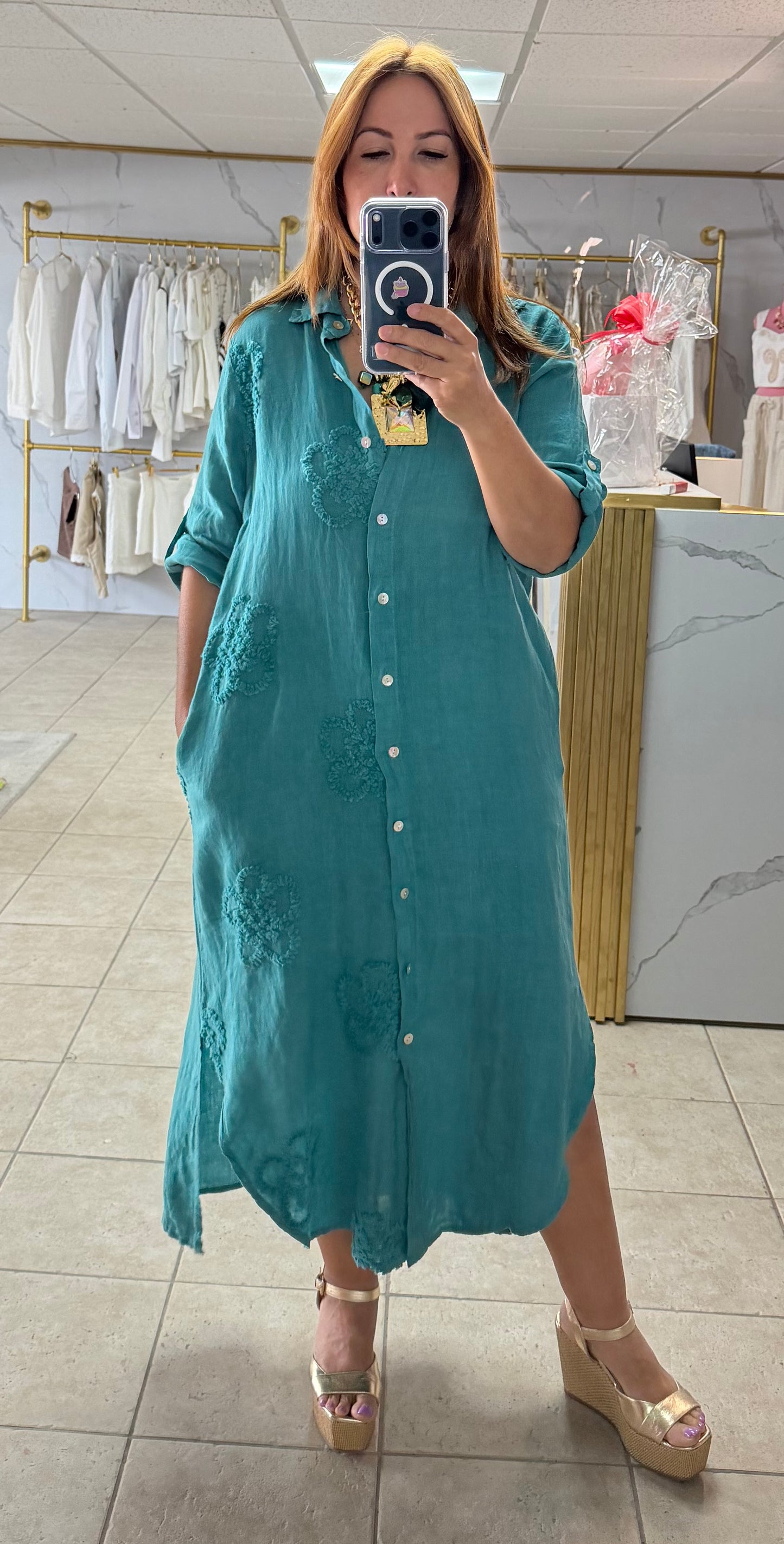 Fiore di Mare Shirt Dress/Shirt Dress/Azure Boutique