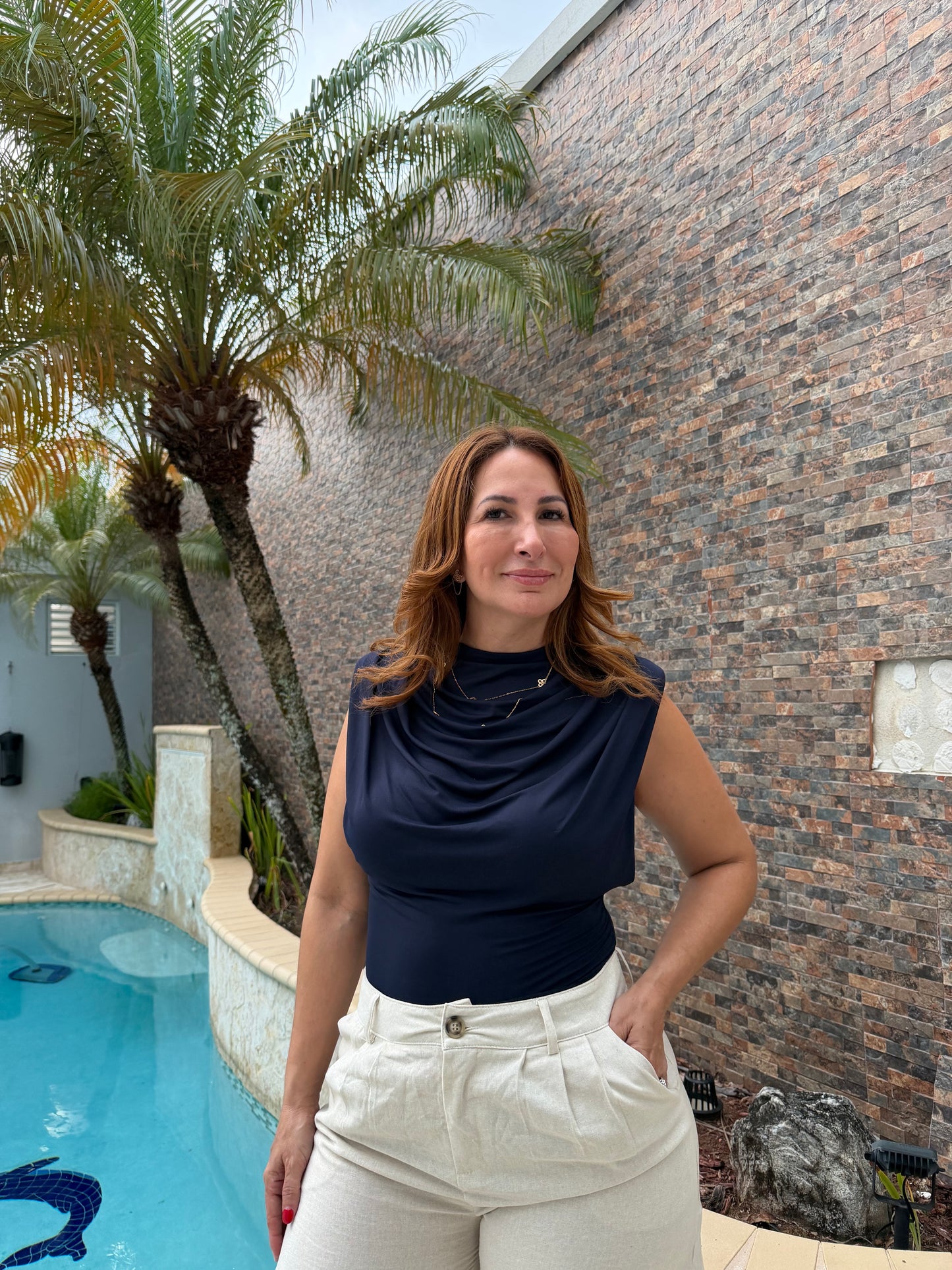 Aurora Luxe Draped Top/Top/Azure Boutique