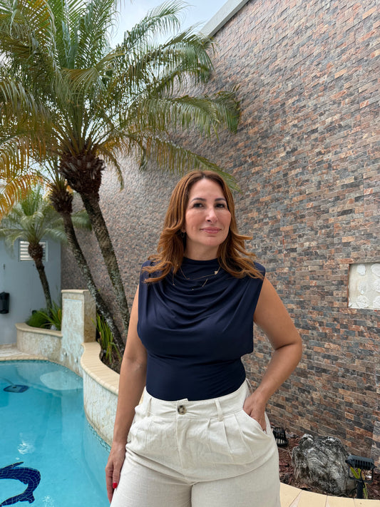 Aurora Luxe Draped Top/Top/Azure Boutique