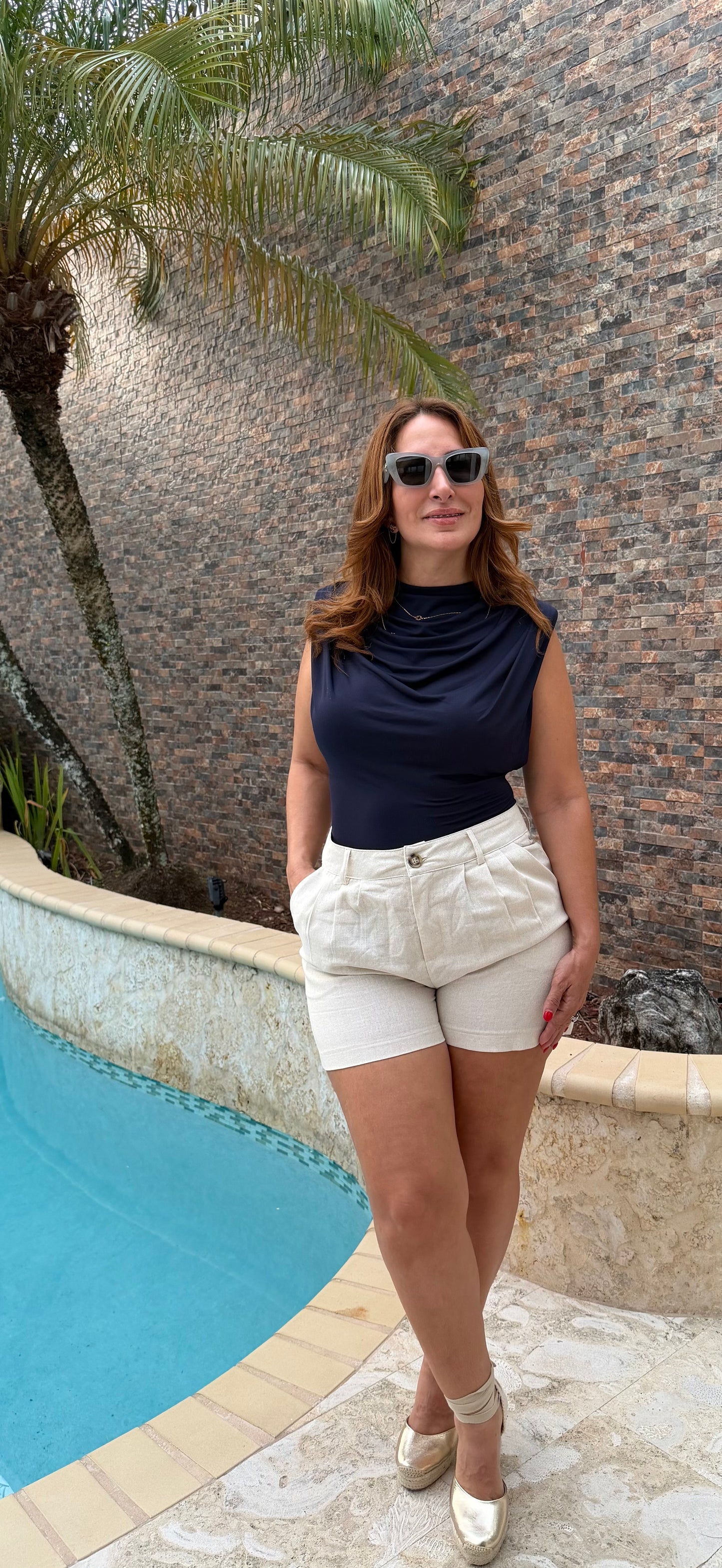 Portofino Linen Blend Shorts/Shorts/Azure Boutique