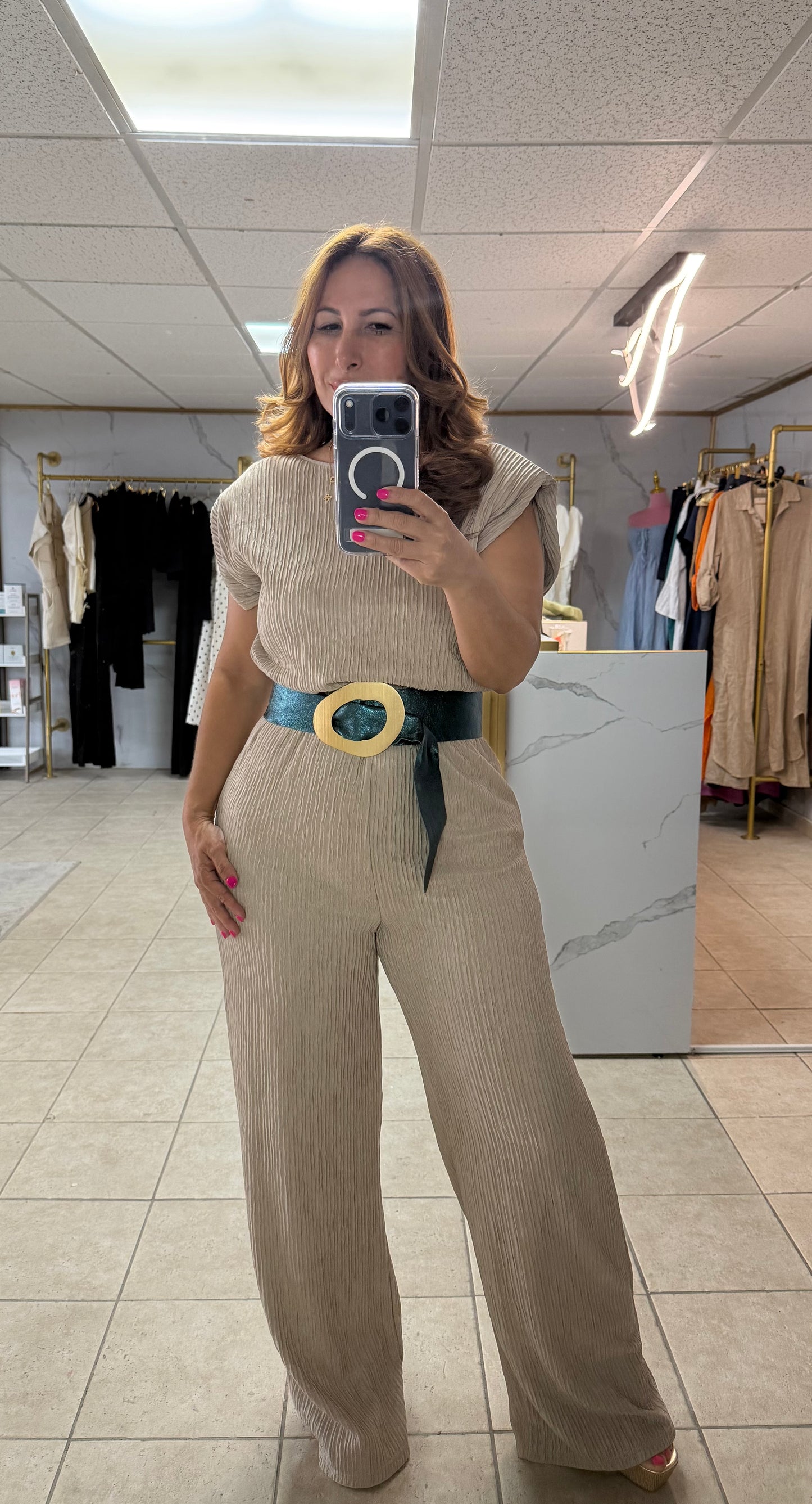 Adelle Beige Jumpsuit/Jumpsuit/Azure Boutique