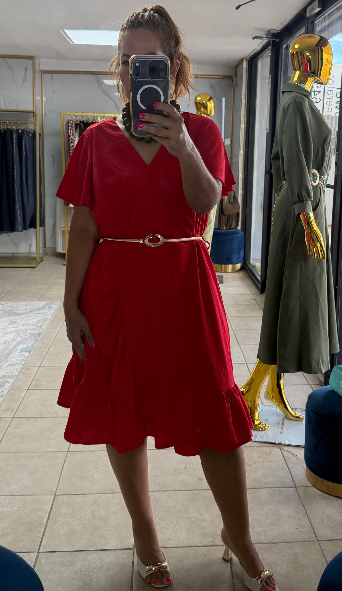 ❤️ Ruby Elegance Ruffle Dress/Dress/Azure Boutique