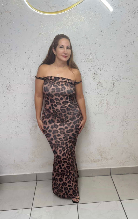 Wild Elegance Leopard Gown