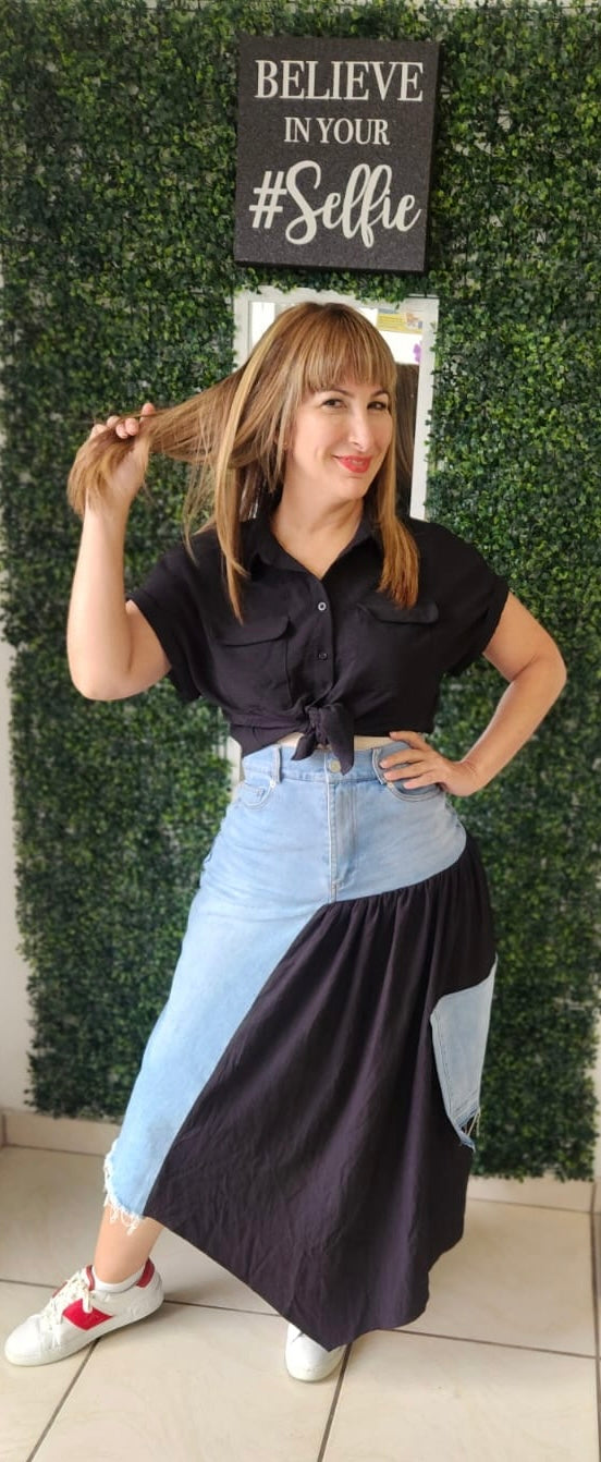 Black & Jean Skirt