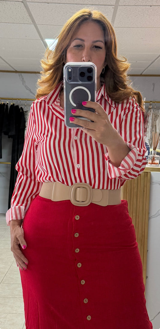 Candy Stripes Chic” Blouse-Blouse-Azure Boutique