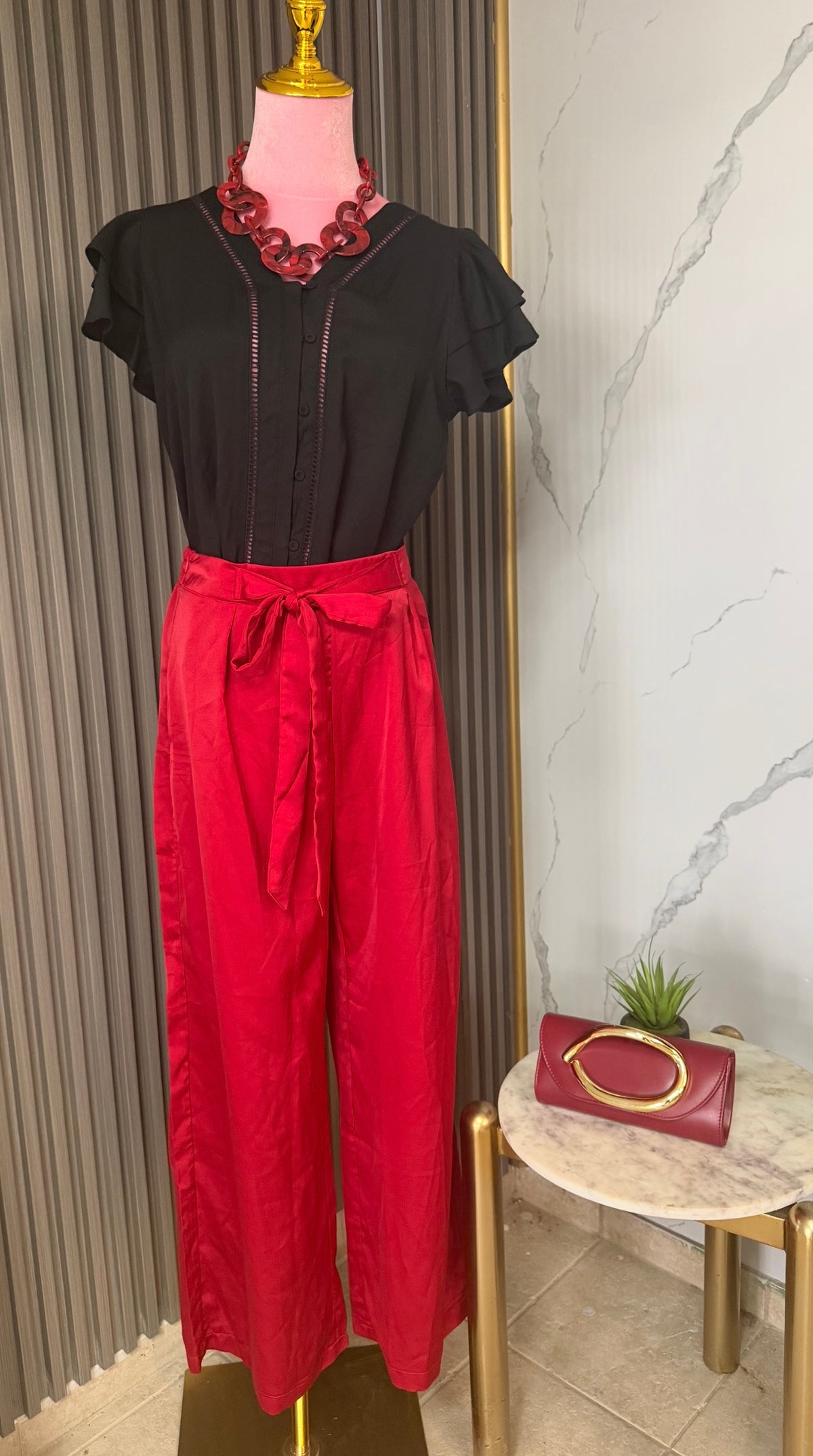 Marcia Red Pants/Pants/Azure Boutique
