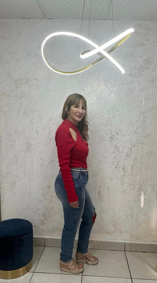 Stretch Jean with Red Flower