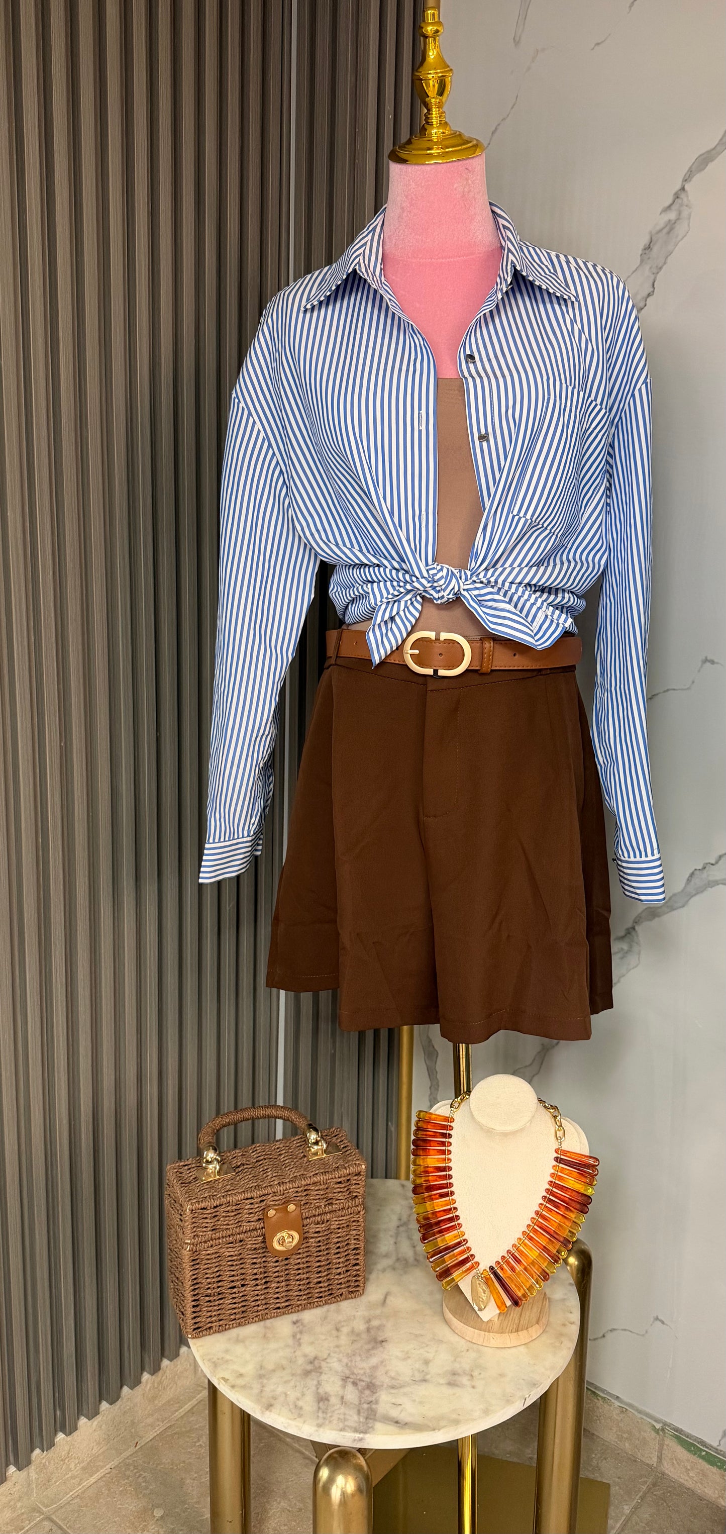 Blue & White Blouse/Blouse/Azure Boutique