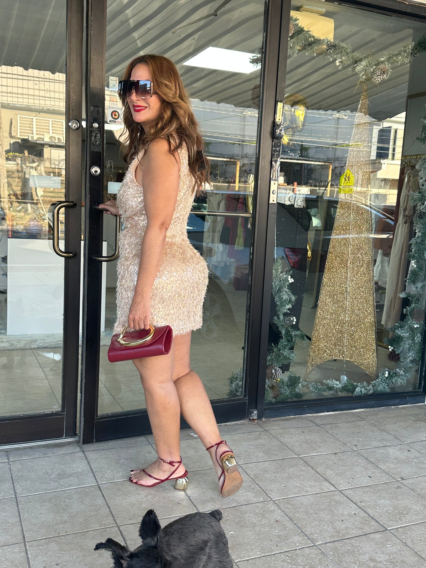 ✨ Sparkling Cutout Mini Dress