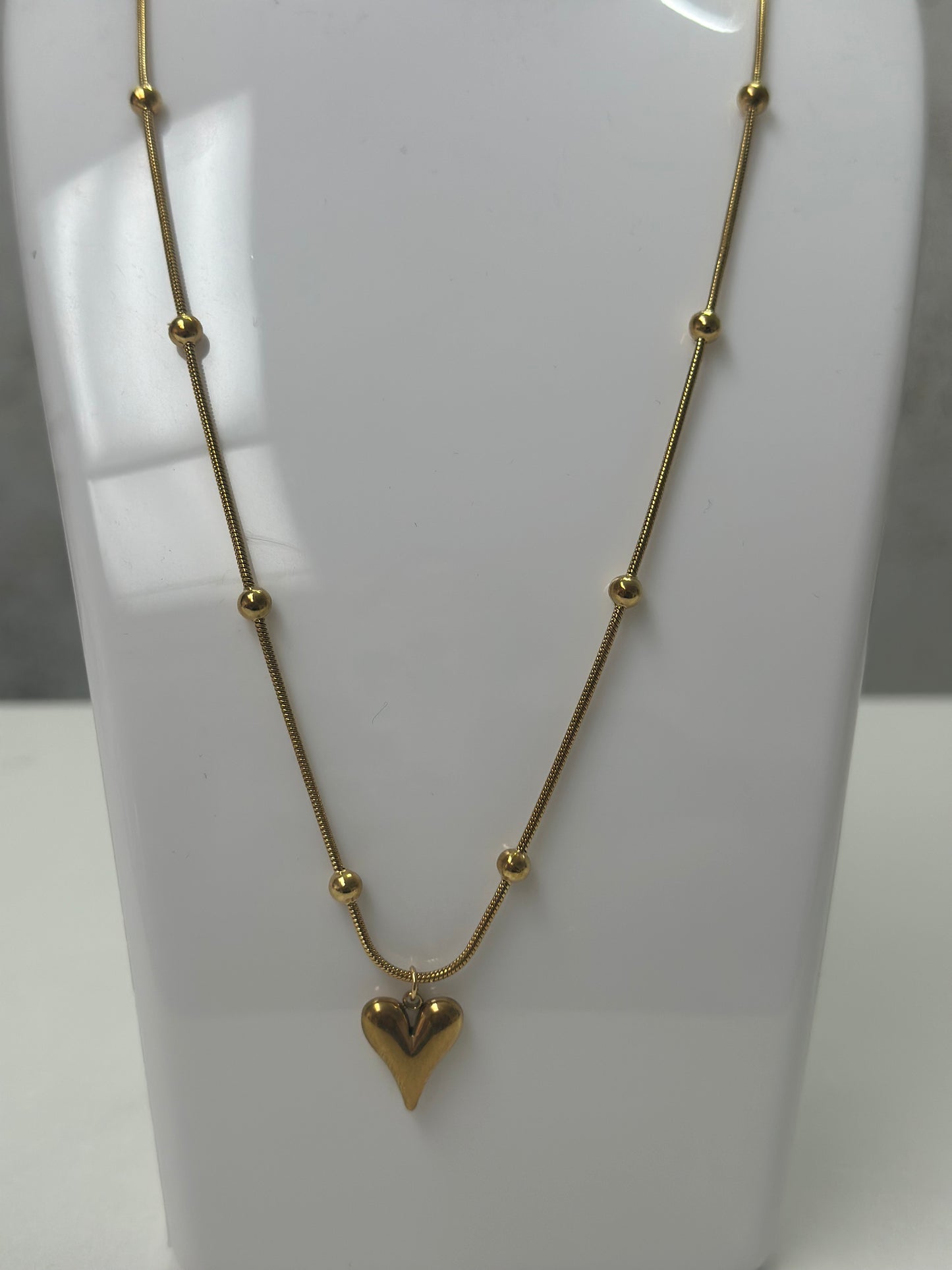 Gold Necklace with Heart