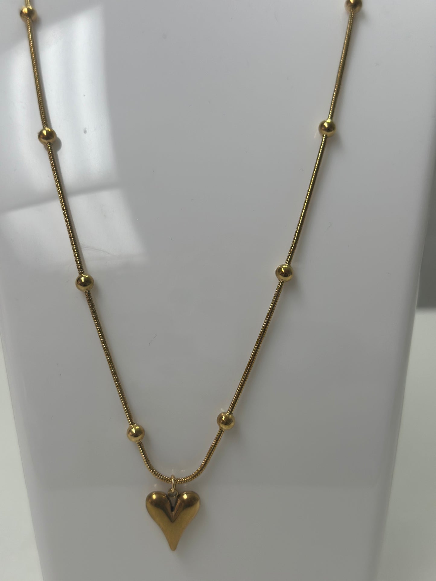 Gold Necklace with Heart