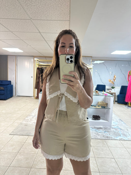 Chic vest & shorts Set-Set-Azure Boutique