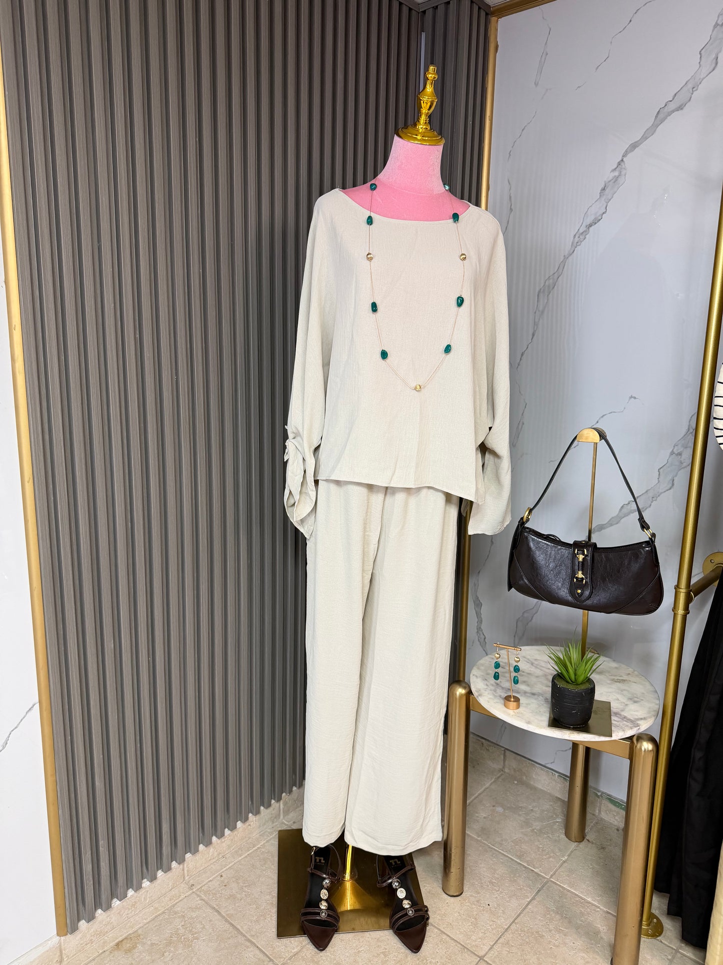 Elegant Essence Cream Two-Piece Set/Set/Azure Boutique
