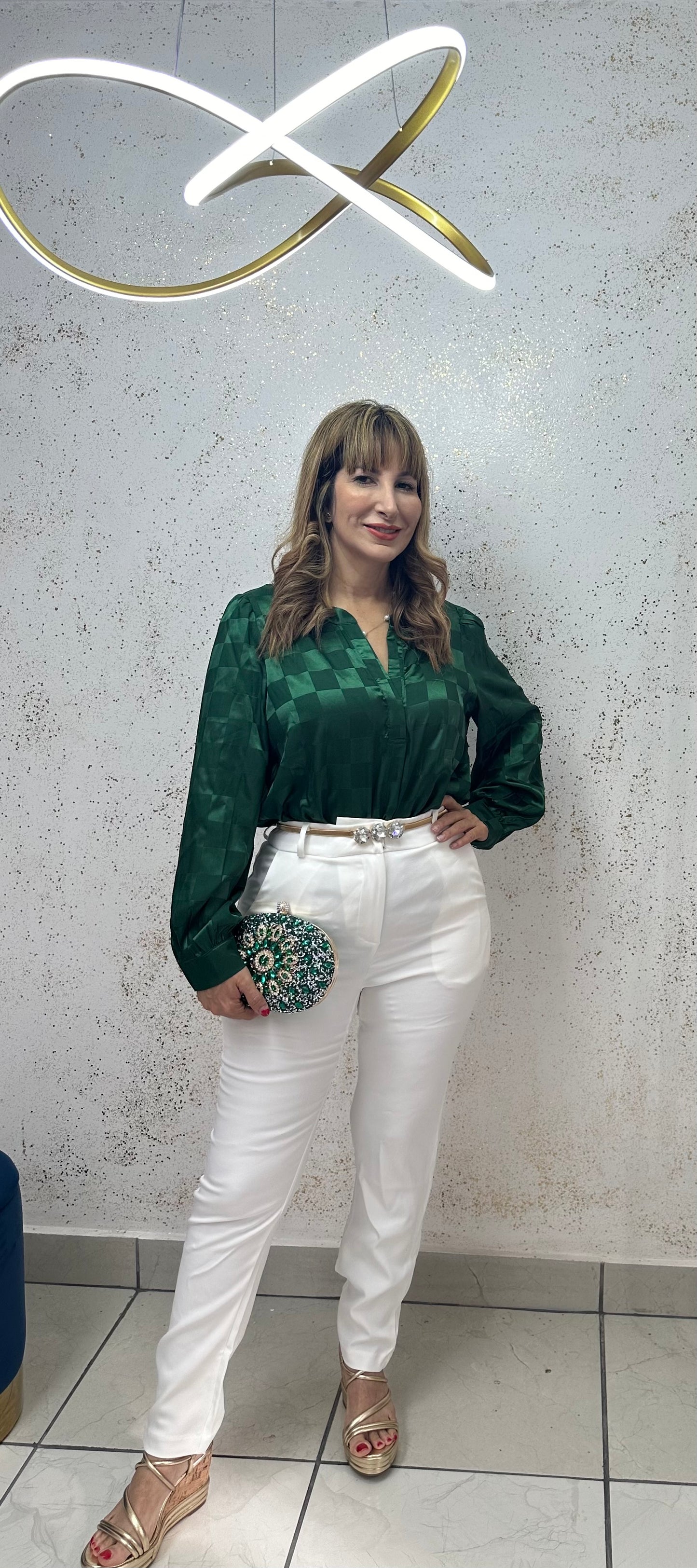 MIA’S HUNTER GREEN BLOUSE