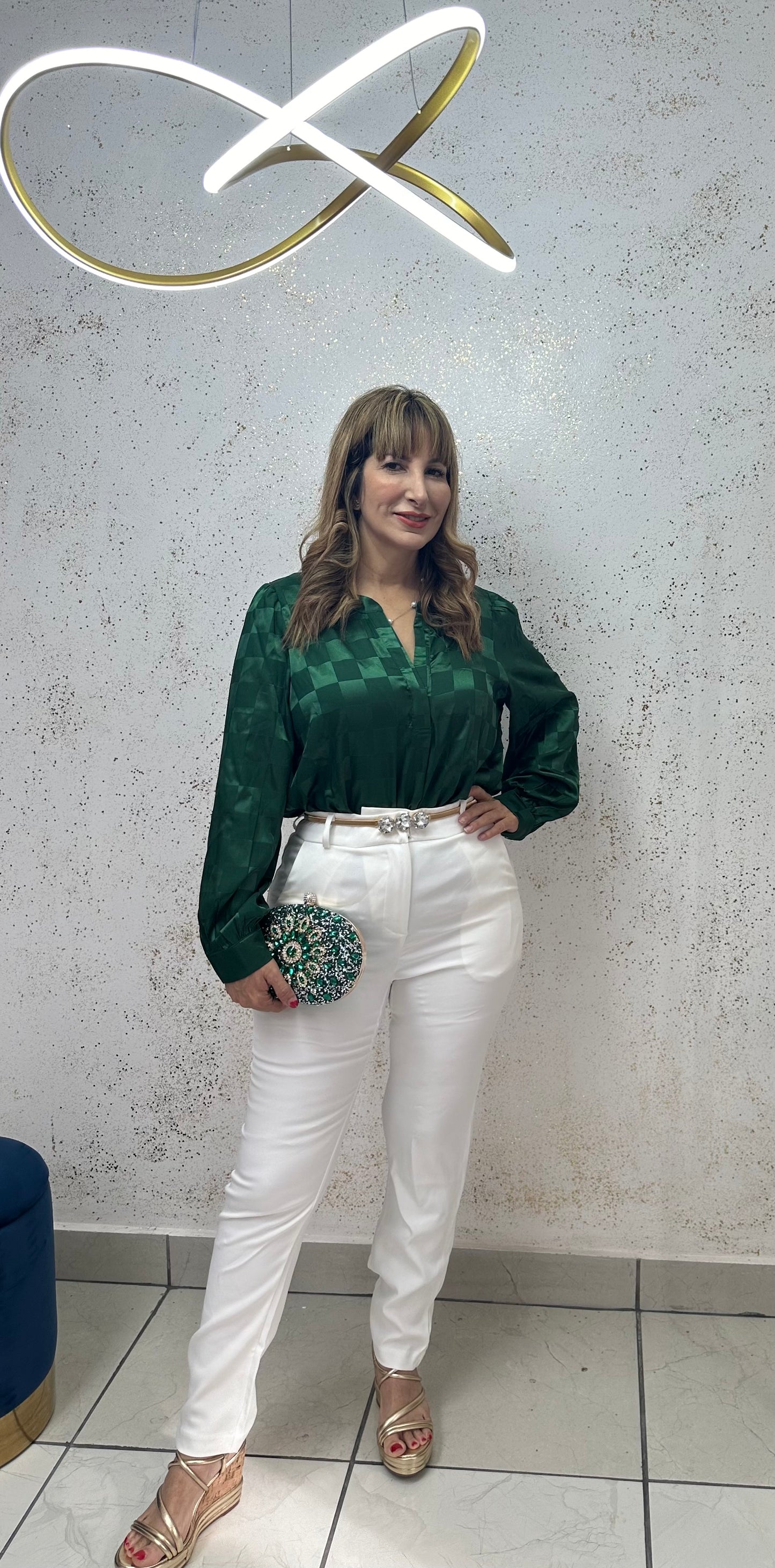 MIA’S HUNTER GREEN BLOUSE