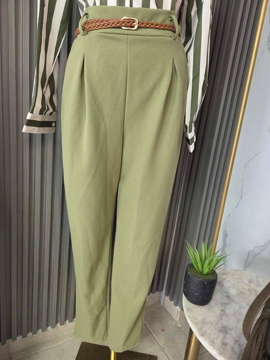 Olive Luxe Wide-Leg Pants/Pants/Azure Boutique