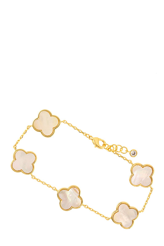 GOLD DIPPED FIVE CLOVER BRACEL