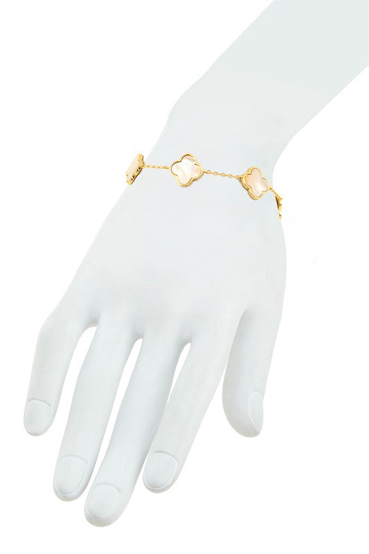 GOLD DIPPED FIVE CLOVER BRACEL